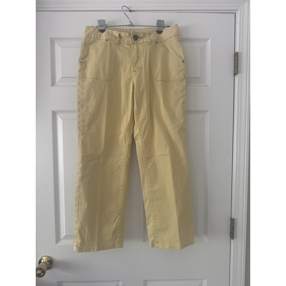 Jag Jeans Womens Yellow Stretch Cotton Straight Leg Pants Size 10
